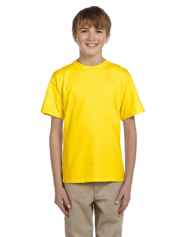 Fruit of the Loom Youth T-Shirt | Yellow Faux Fur Fabric Real Fur Fabric Shearling Fabric