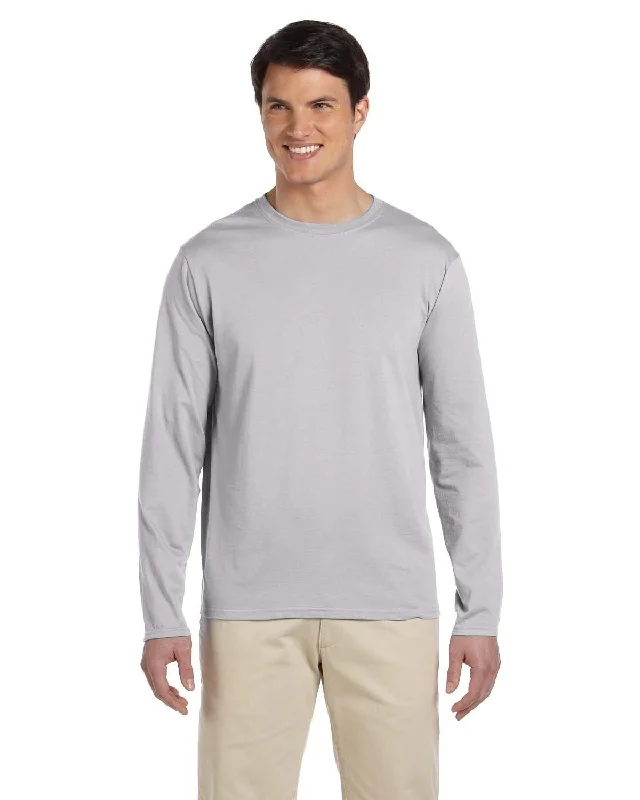 Gildan SoftStyle Long Sleeve T-Shirt | Rs Sport Grey Satin Blend Silk Blend Wool Blend