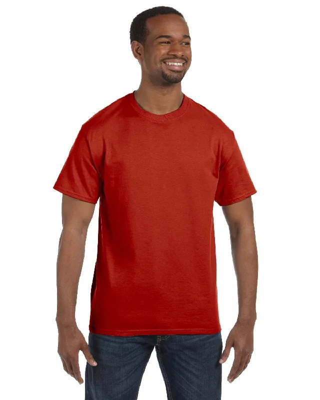 Hanes Authentic-T T-shirt | Deep Red Handmade Hand-knitted Hand-woven