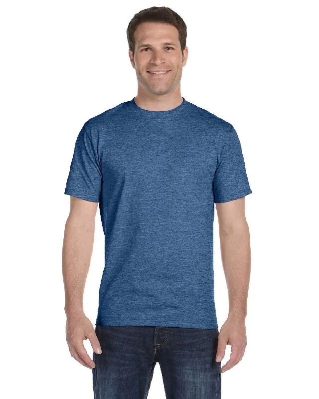 Hanes Beefy-T T-Shirt | Heather Blue Spandex Blend Rayon Blend Denim Blend