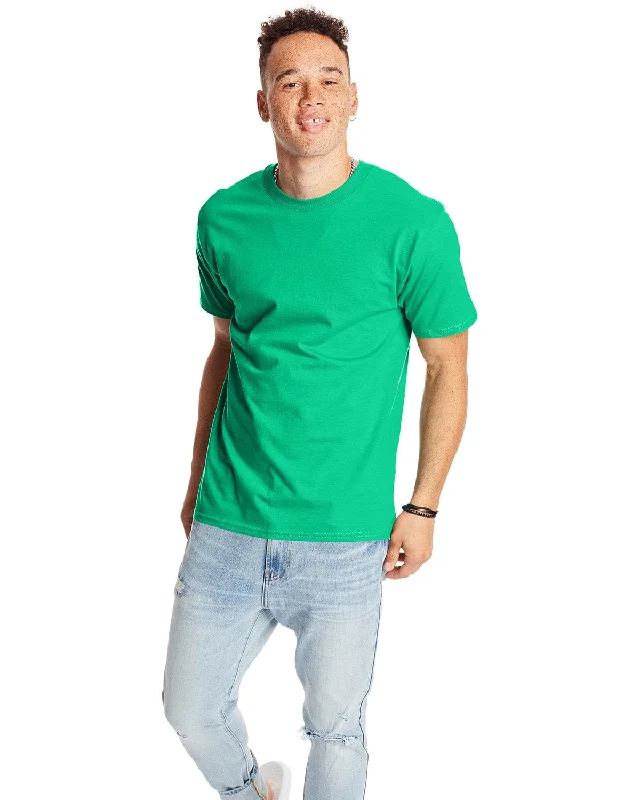 Hanes Beefy-T T-Shirt | Kelly Green Cotton Fabric Linen Fabric Terry Fabric