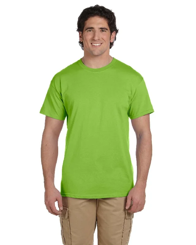 Hanes ComfortBlend 50/50 T-Shirt | Lime Ribbed T-Shirt High Neck Heavyweight