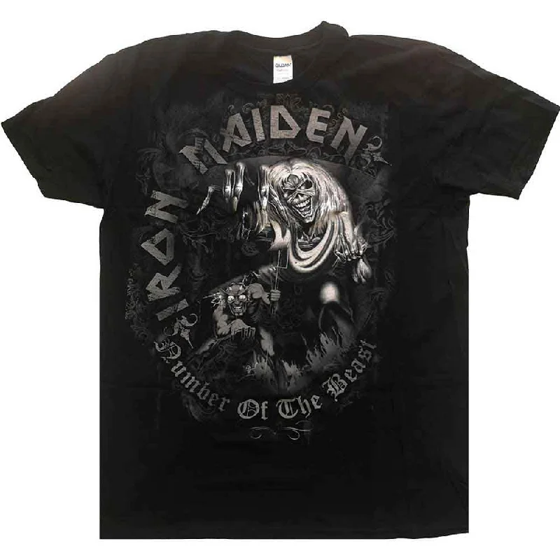 Iron Maiden | Kids Official Band T-Shirt | Number Of The Beast Houndstooth Herringbone Solid