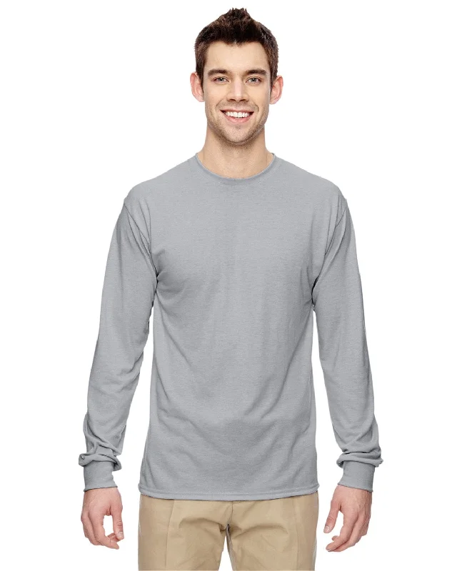 Jerzees 100% Polyester Long Sleeve T-Shirt | Silver Print Jacquard Patchwork