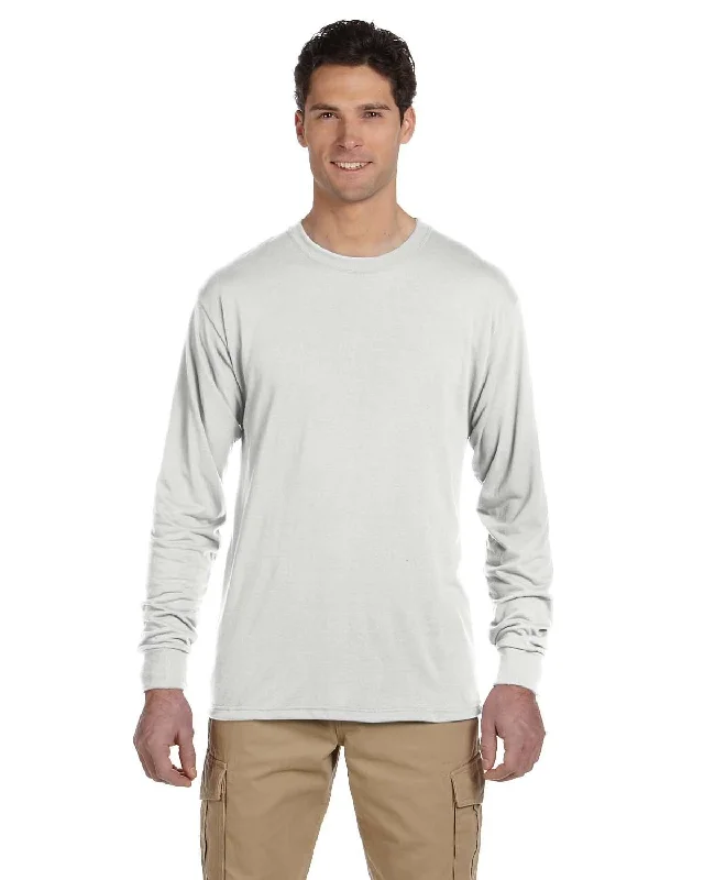 Jerzees 100% Polyester Long Sleeve T-Shirt | White Handmade Hand-knitted Hand-woven