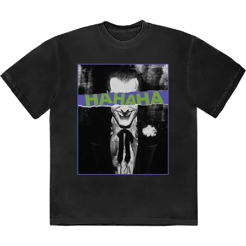 DC Comics | Official Band T-Shirt | Joker Hahaha Eyes Print Jacquard Patchwork