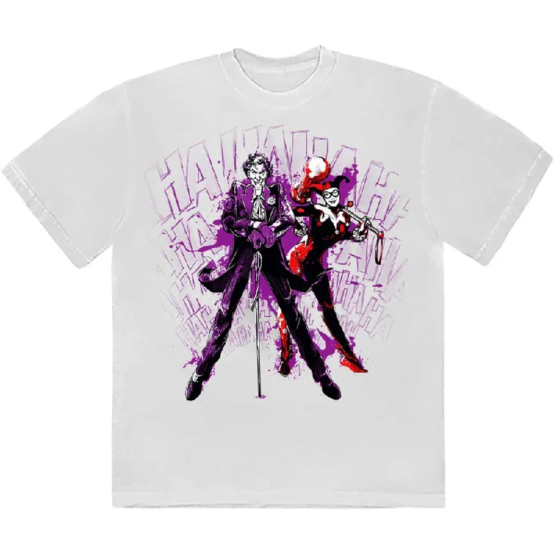 DC Comics | Official Band T-Shirt | Joker - Harley & Joker Haha Cashmere Blend Cotton Blend Poly Blend