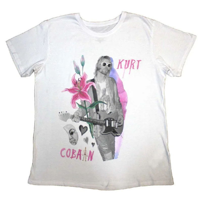 Kurt Cobain | Official Band T-Shirt | Flower Mesh Canvas Denim