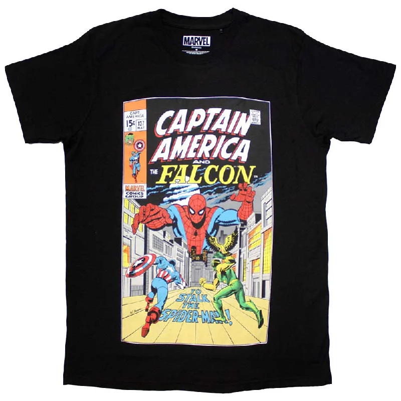 Marvel Comics | Official T-Shirt | Captain America & Falcon Comic Cover Anti-Pilling Machine Wash Handmade