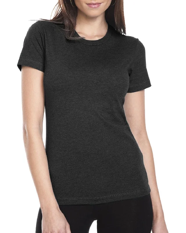 Next Level Ladies CVC Crew Tee | Black Mesh Blend Leather Blend Suede Blend