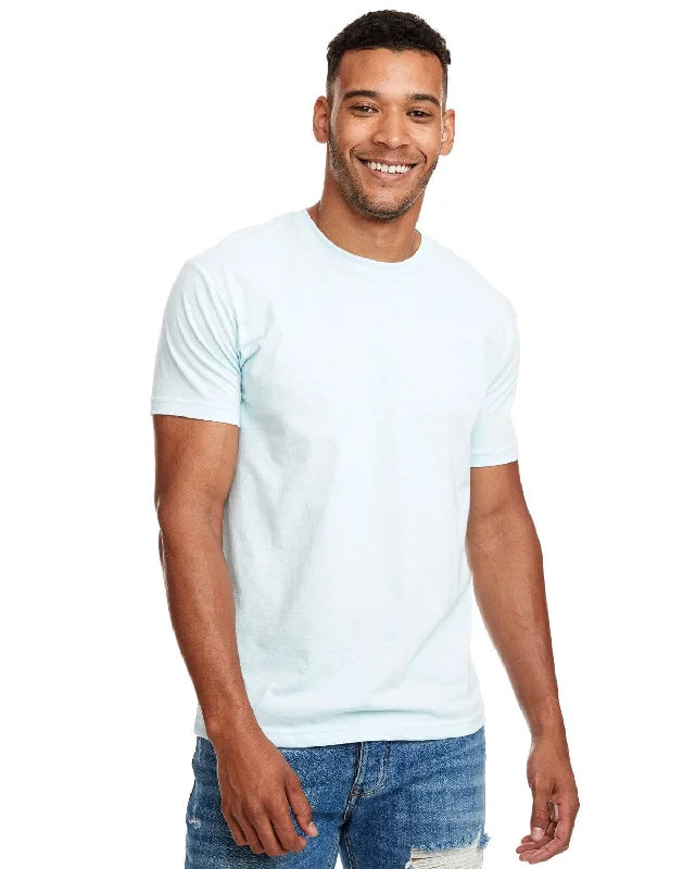 Next Level Mens CVC Crewneck Tee | Ice Blue Beaded Sequined Faux Fur