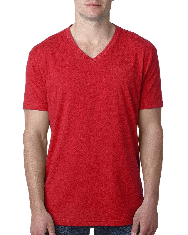 Next Level Mens Premium CVC V-Neck Tee | Red Elasticated Padded Insulated