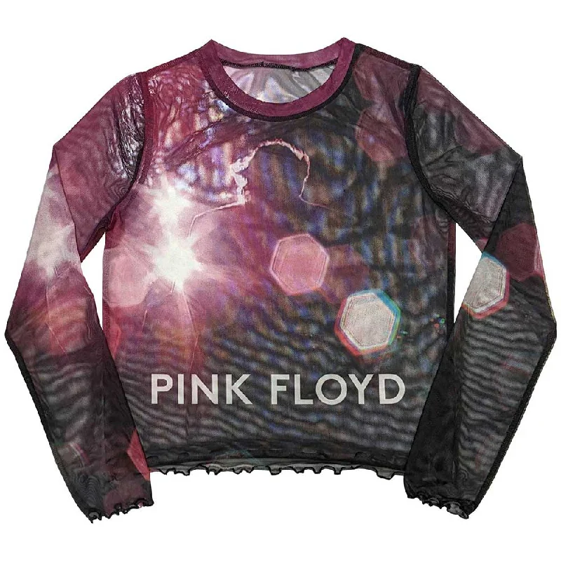 Pink Floyd | Ladies Long Sleeve Official Band T-Shirt | Knebworth '90 (Mesh) Welt Pockets Slit Pockets Flap Pockets