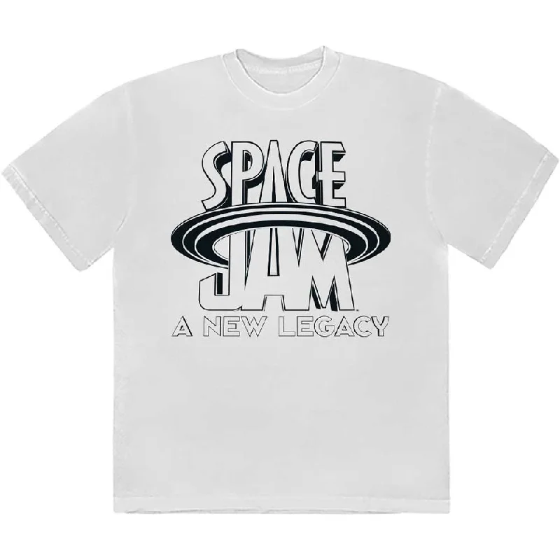 Space Jam | Official Band T-Shirt | Space Jam 2 B&W Logo Seamless Knitted Crochet