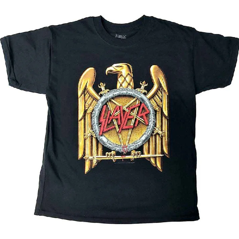 Slayer | Kids Official Band T-Shirt | Gold Eagle Elasticated Padded Insulated