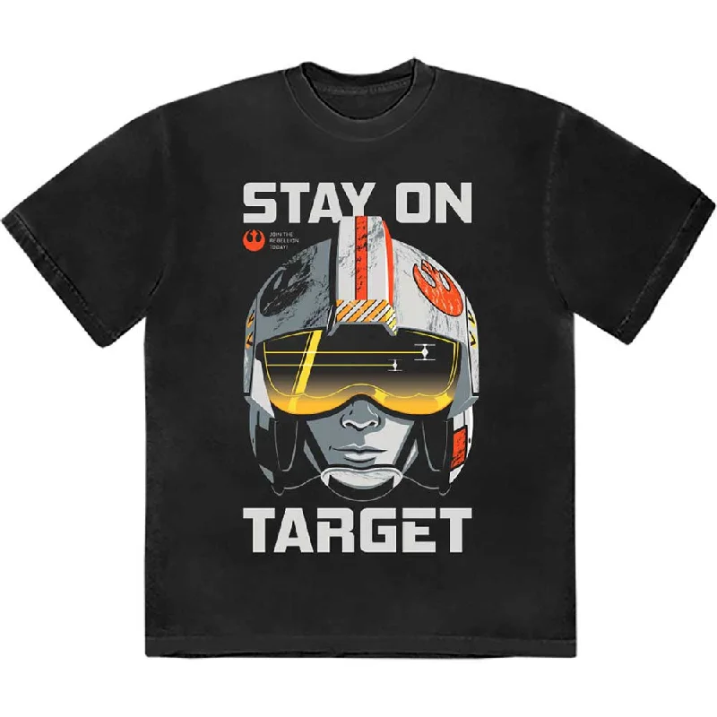 Star Wars | Official Band T-Shirt | Stay On Target Print Jacquard Patchwork