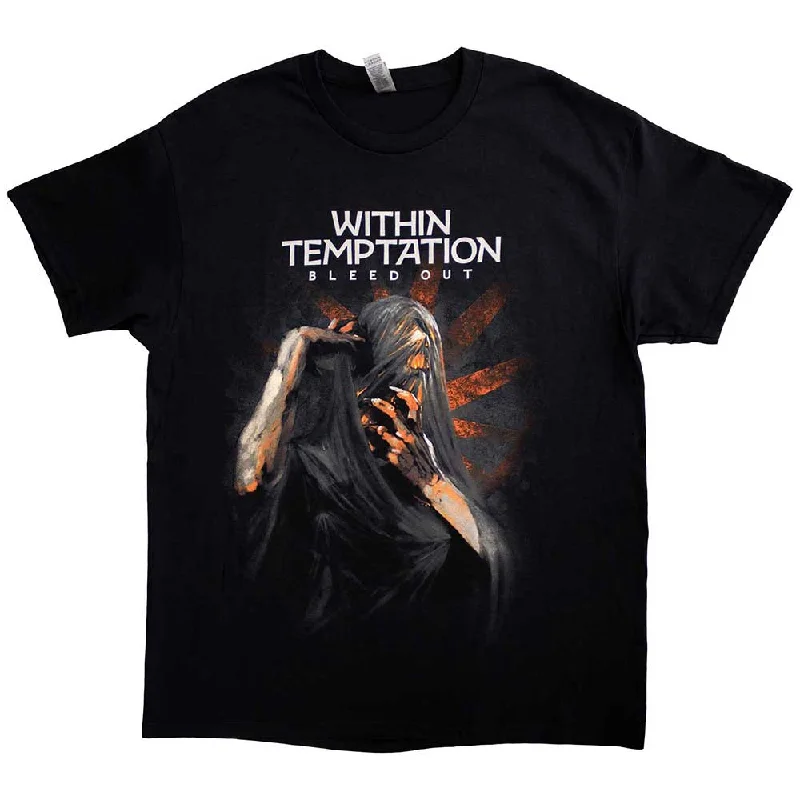 Within Temptation | Official Band T-Shirt | Bleed Out Album (Back Print) Knit Fabric Woven Fabric Fleece Fabric