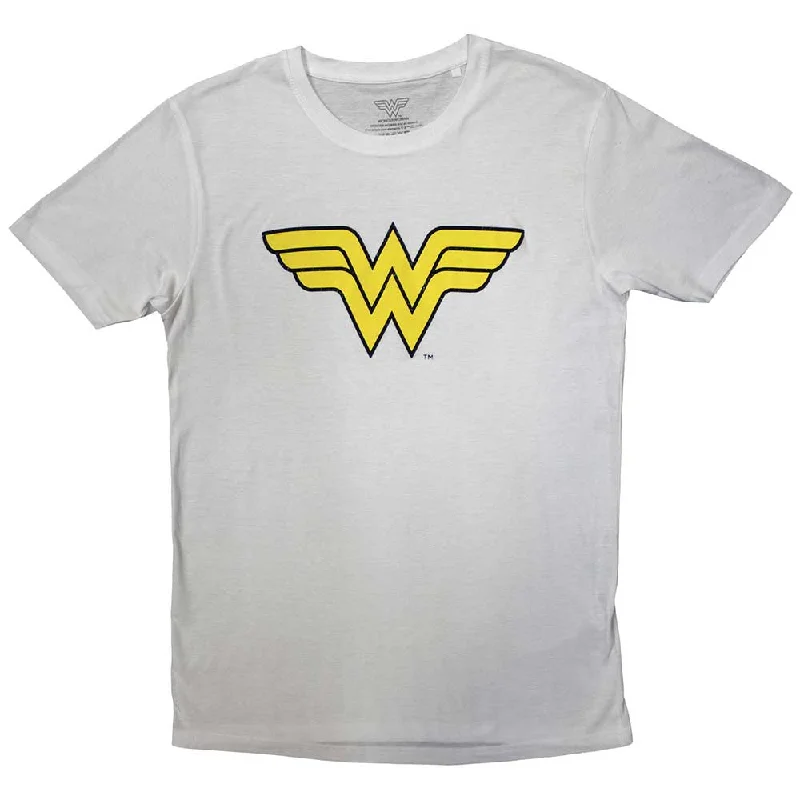 DC Comics | Official T-Shirt | Wonder Woman - Yellow Logo Welt Pockets Slit Pockets