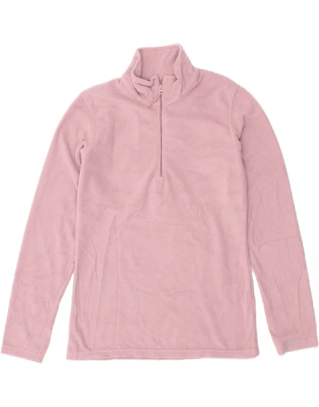 MOUNTAIN WAREHOUSE Womens Zip Neck Fleece Jumper UK 10 Small Pink Elegant Classic Vintage