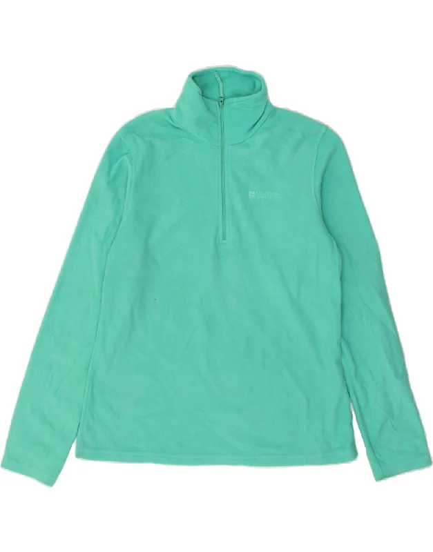 MOUNTAIN WAREHOUSE Womens Zip Neck Fleece Jumper UK 12 Medium Green Cotton Fabric Linen Fabric Terry Fabric