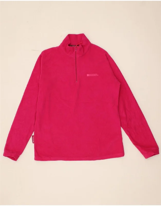 MOUNTAIN WAREHOUSE Womens Zip Neck Fleece Jumper UK 12 Medium Pink Chenille Blend Fleece Blend Nylon Blend