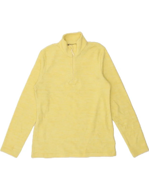 MOUNTAIN WAREHOUSE Womens Zip Neck Fleece Jumper UK 12 Medium Yellow Sweater Knitwear Pullover