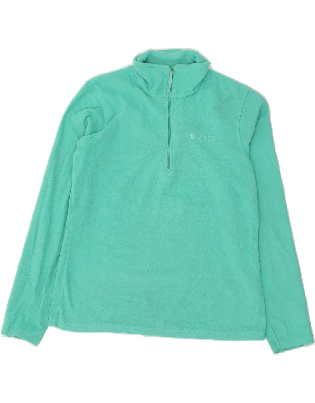 MOUNTAIN WAREHOUSE Womens Zip Neck Fleece Jumper UK 14 Medium Turquoise Stretchy Elastic Breathable