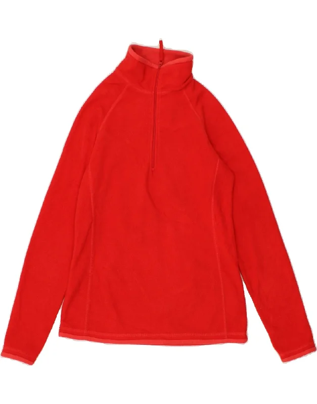 MOUNTAIN WAREHOUSE Womens Zip Neck Fleece Jumper UK 6 XS Red Polyester Spandex Blend Rayon Blend Denim Blend