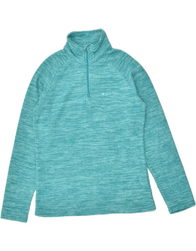 MOUNTAIN WAREHOUSE Womens Zip Neck Fleece Jumper UK 10 Small Blue Sequined Glittery Shiny