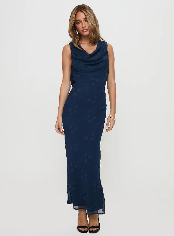 Contessa Maxi Dress Navy Stylish Boho Maxi Dress