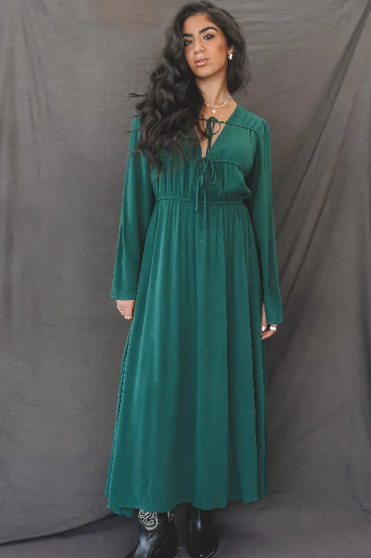 Cool Calm And Looking Good Hunter Green Maxi Dress Fashionable High-Low Maxi Dress