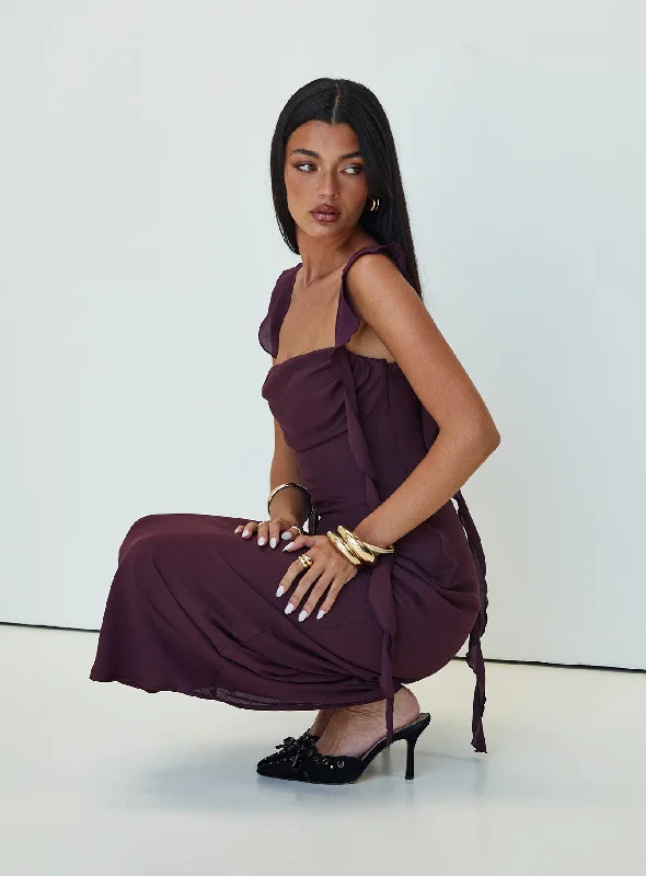 Lanai Maxi Dress Plum Comfortable Casual Maxi Dress