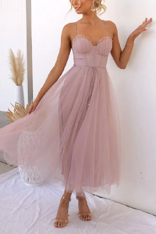 Lilipretty Modern-day Princess Chiffon Suspenders Party Maxi Dress Comfortable Fitted Maxi Dress