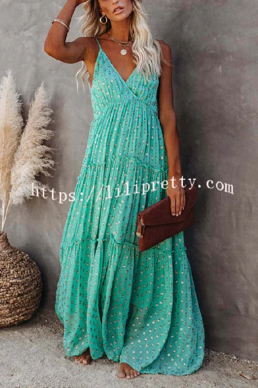 Lilipretty My Fair Lady Adjustable Tiered Maxi Dress Elegant Maxi Dress with Belt