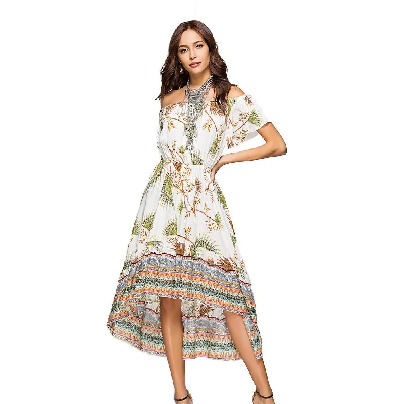 Boho Style Maxi Dress Comfortable T-Shirt Maxi Dress