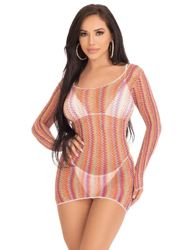 Midsummer Striped Mini Dress Elegant Lace-Up Mini Dress