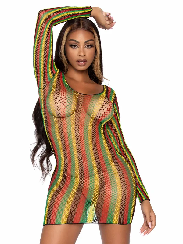 Rasta Net Mini Dress Classic Striped Mini Dress