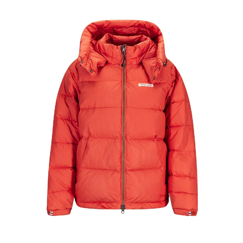 Amundsen Sports - Women's Winter Down Jacket - Weathered Red Satin Jacket Silk Jacket Chiffon Jacket