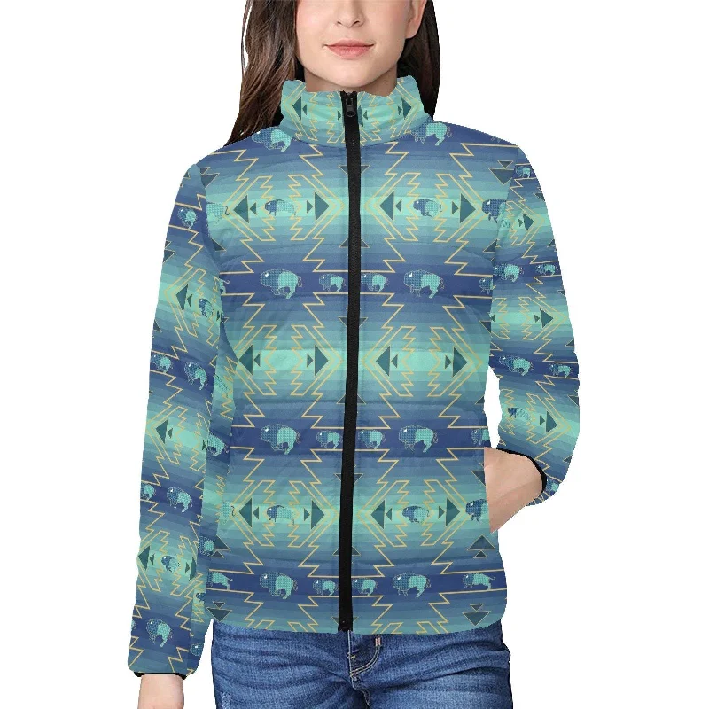 Buffalo Run Women's Stand Collar Padded Jacket Mesh Jacket Canvas Jacket Denim Jacket