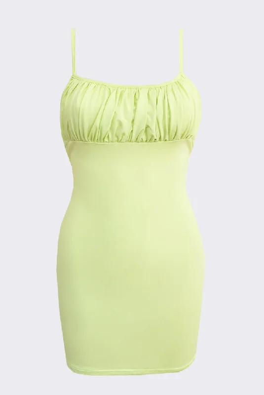 Covergirl Mini Dress / Lime Classic Casual Mini Dress