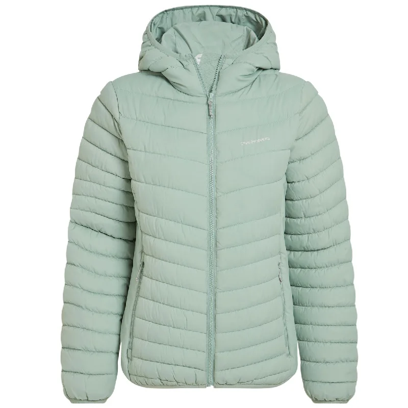 Craghoppers Compresslite VIII Hooded Jacket - Womens - Pale Pistachio One-Shoulder Jacket Off-the-Shoulder Jacket Asymmetrical Jacket