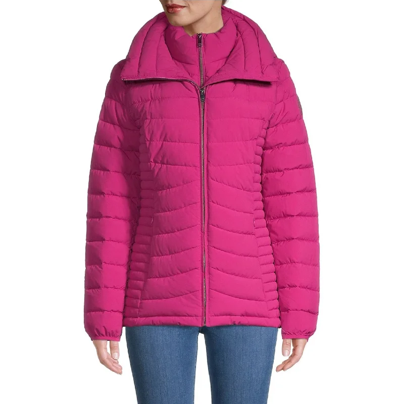 DKNY Packable Puffer Jacket - Fuchsia Fleece Jacket Down Jacket Parka