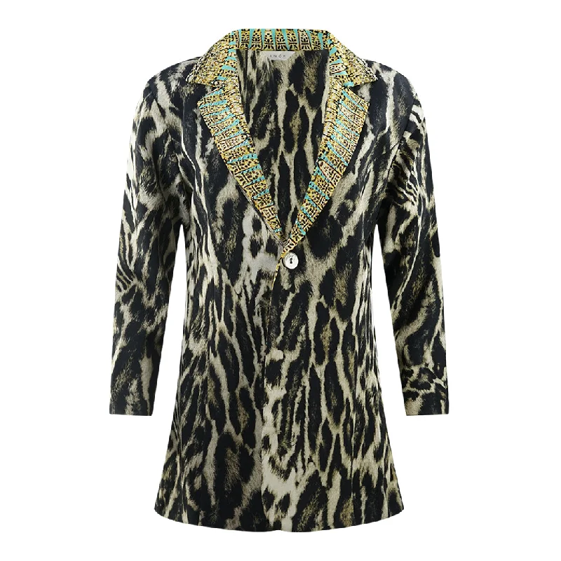 Inoa Siberia 192 Animal Print Grey Jacket Jacket Blazer Coat