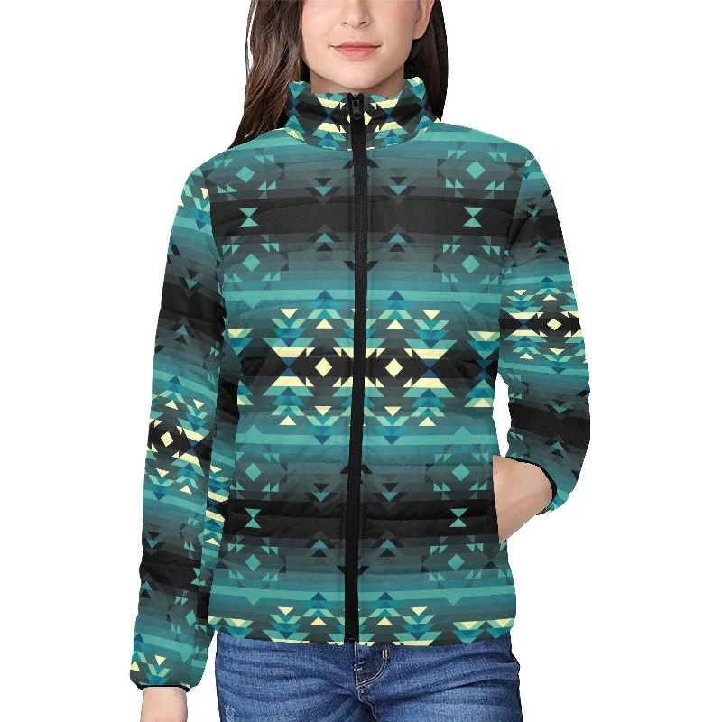 Inspire Green Women's Stand Collar Padded Jacket Stand-Up Collar Roll-Neck Collar Turtle Neck