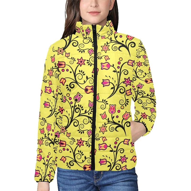 Key Lime Star Women's Stand Collar Padded Jacket Mesh Jacket Canvas Jacket Denim Jacket