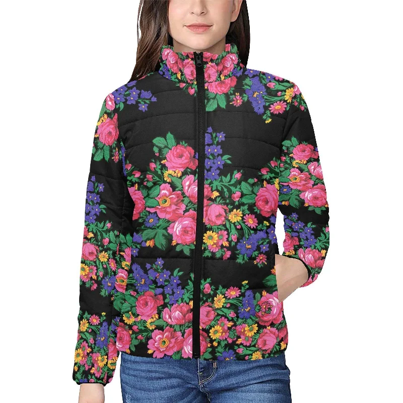 Kokum's Revenge Black Women's Stand Collar Padded Jacket Quilted Jacket Puffer Jacket Insulated Jacket