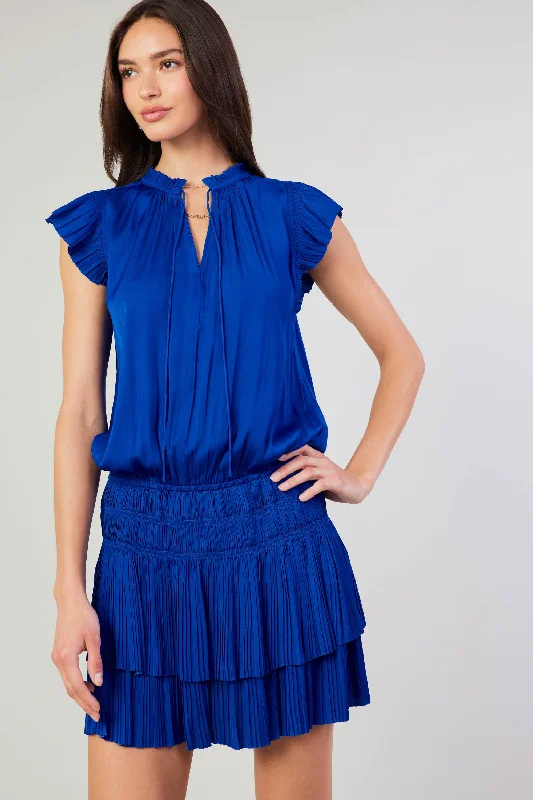 Zoey Pleated Mini Dress Casual High-Waist Mini Dress