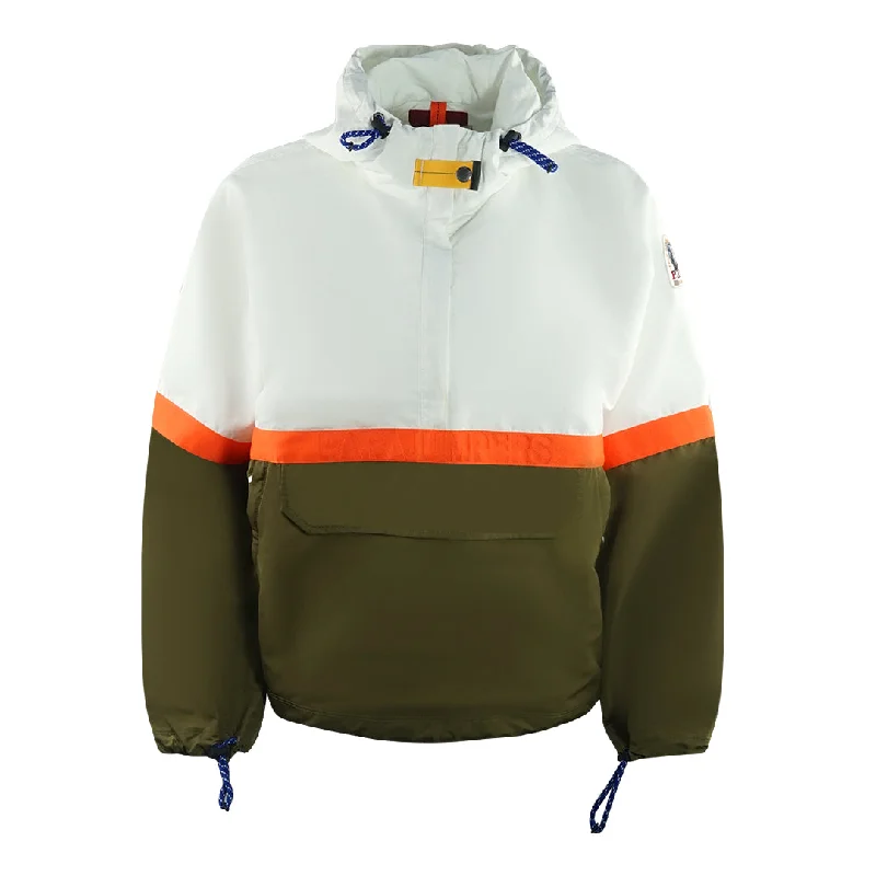 Parajumpers Dezi Pull Over Colourblock Green Windbreaker Jacket Hoodie Zip-Up Jacket Button-Up Jacket