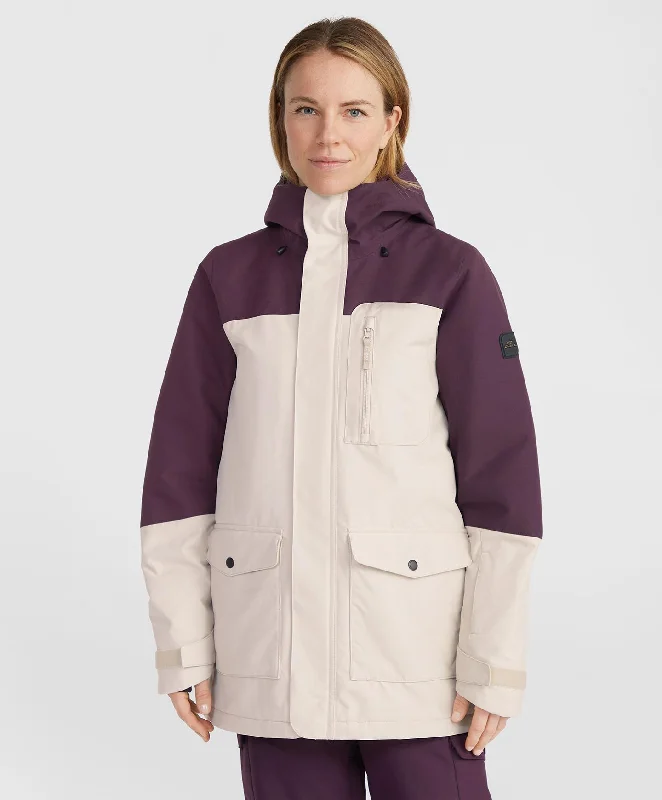 Women's Utility Hybrid Snow Jacket - Atmosphere Welt Pockets Slit Pockets Flap Pockets