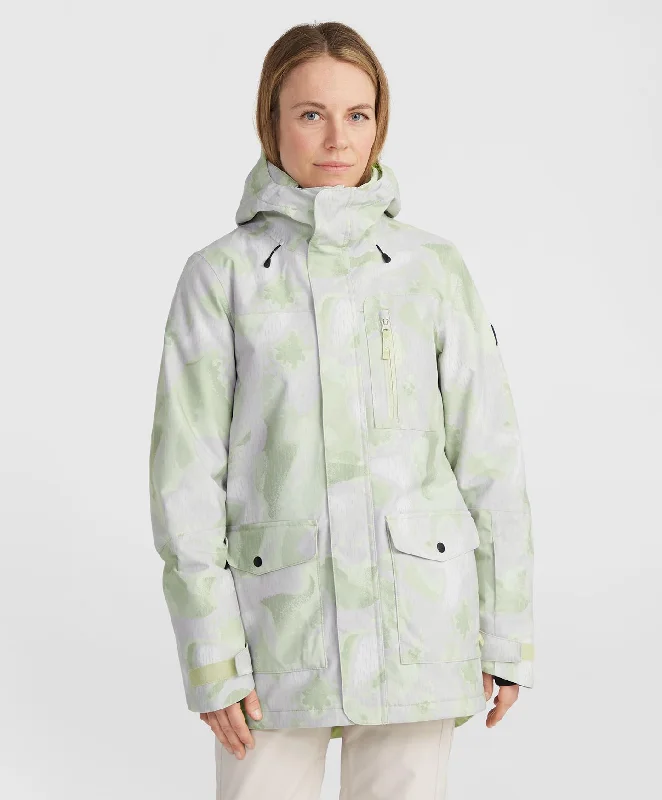 Women's Utility Hybrid Snow Jacket - Green Day Camo Chenille Jacket Brocade Jacket Lace Jacket